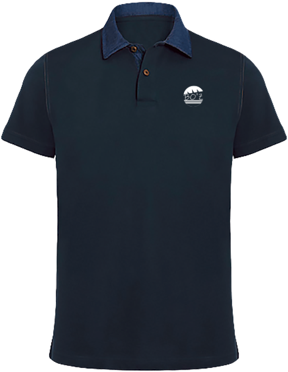 Polo Homme Col Denim