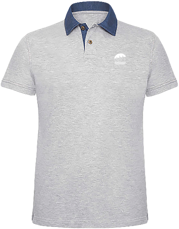 Polo Homme Col Denim