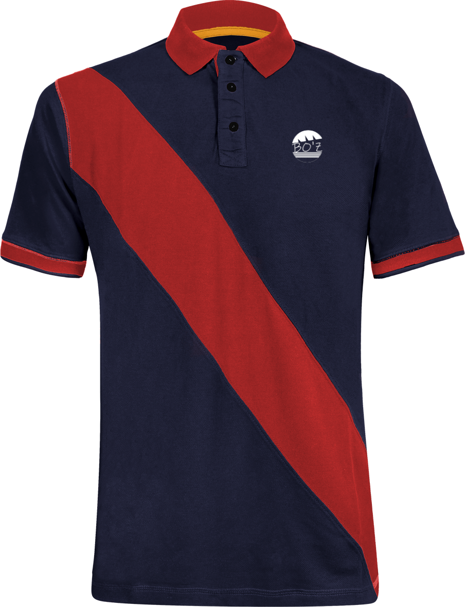 Polo à Bande Diagonale Homme