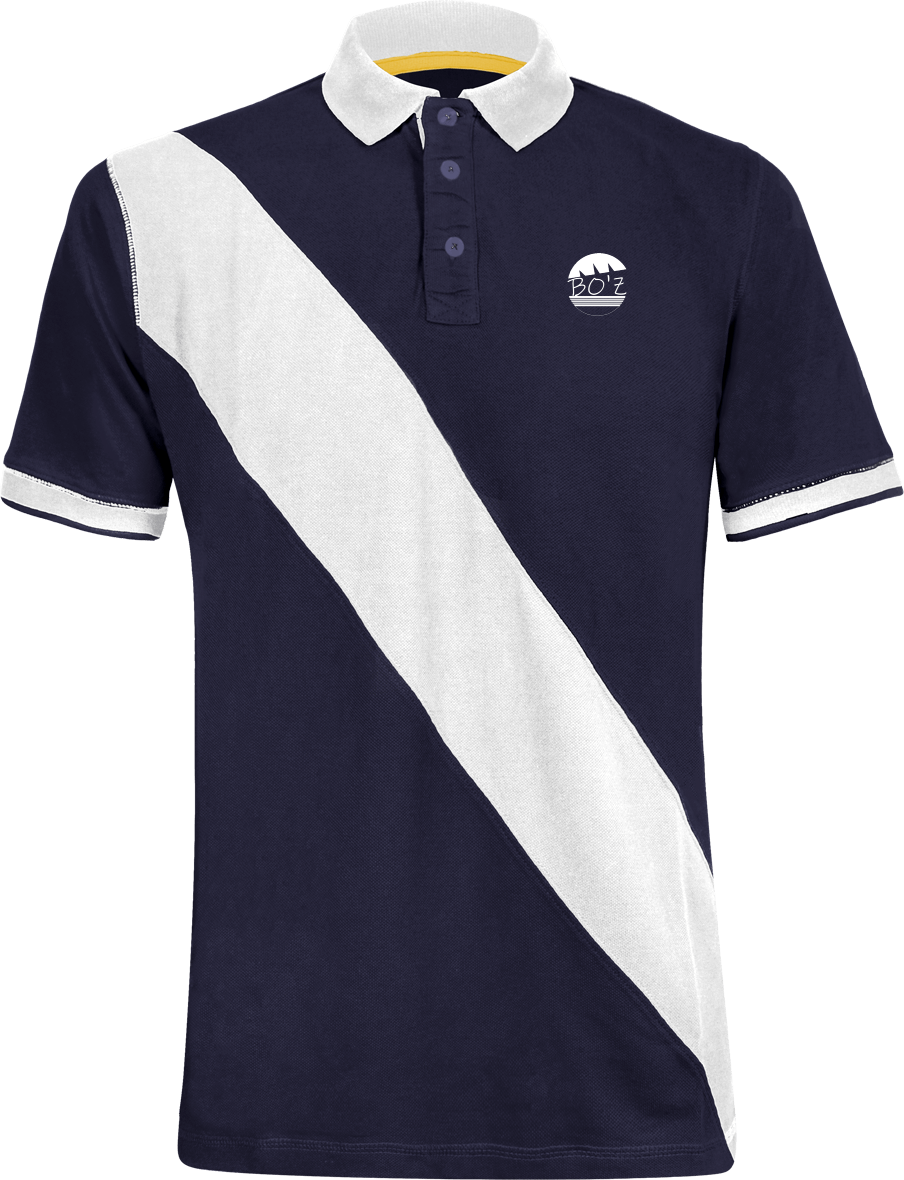 Polo à Bande Diagonale Homme
