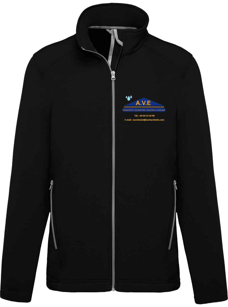 Veste Softshell Homme 2 Couches Ave flocage dos