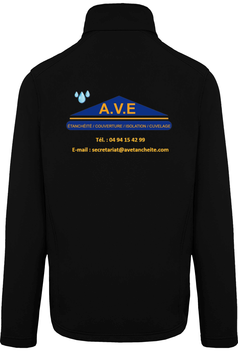 Veste Softshell Homme 2 Couches Ave flocage dos