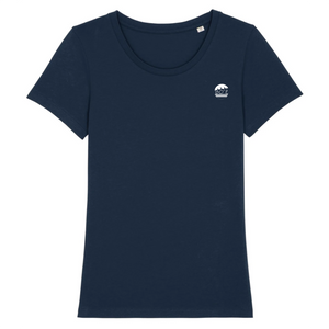 Tee shirt col rond noir/bleu marine