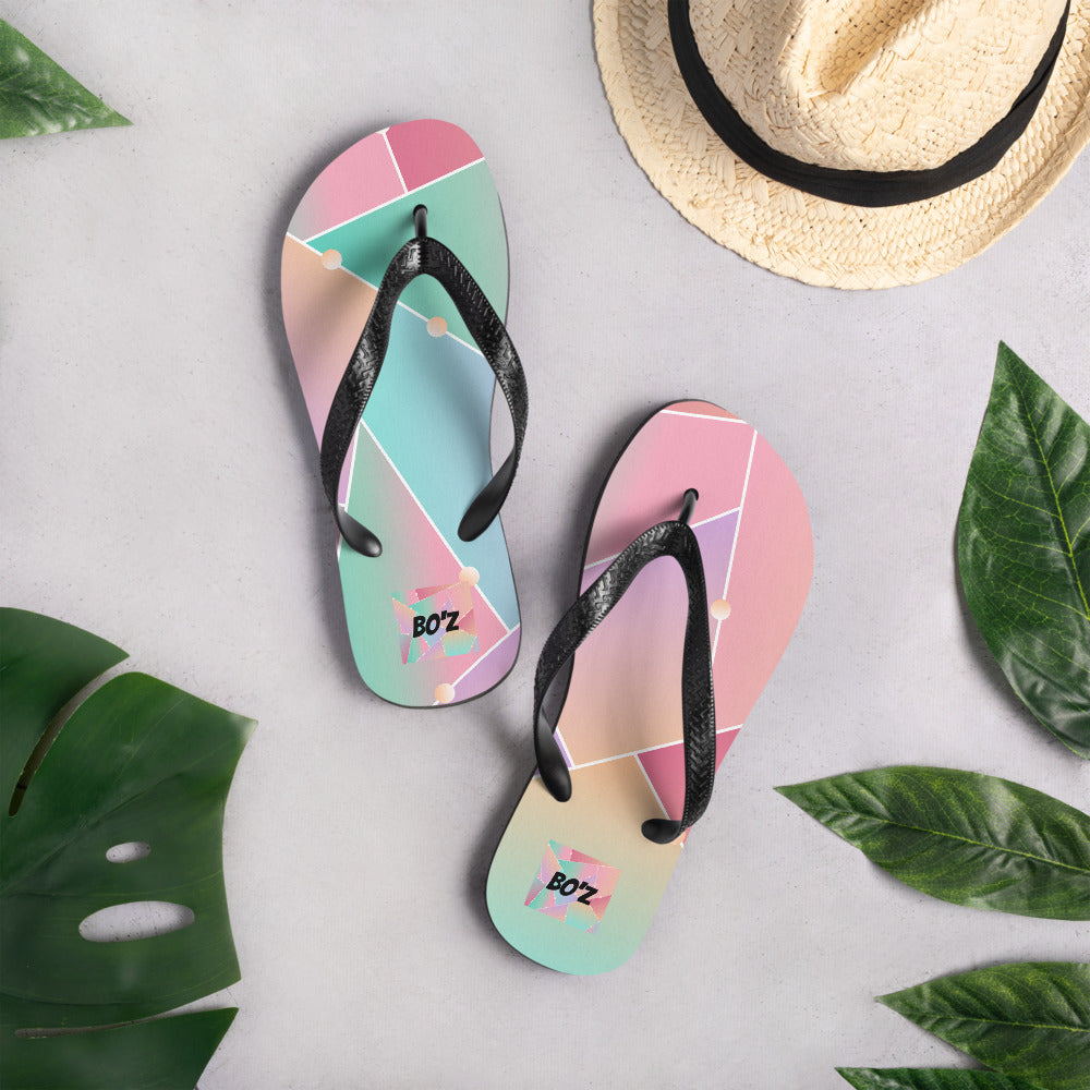 Tongs motif multicouleur