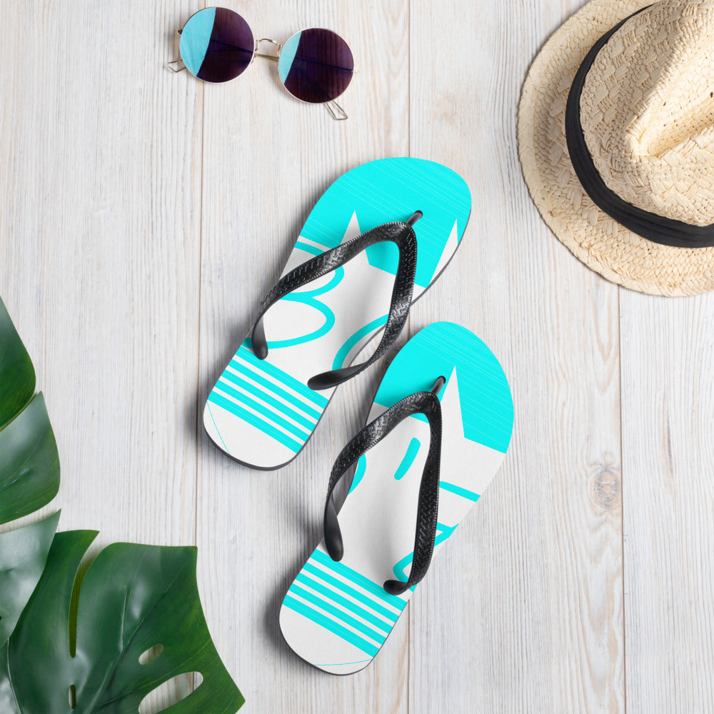 Tongs motifs turquoise